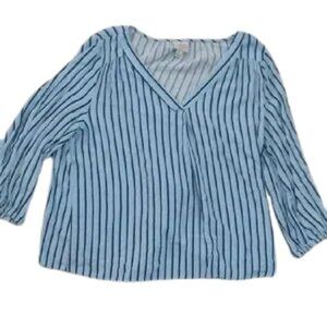 St. John's Bay Light Blue Striped Blouse